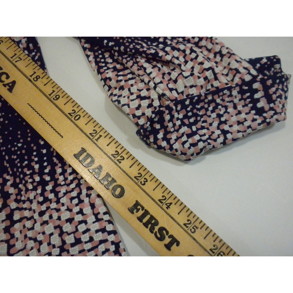 Cocomo Top 1X Blue Pink Seersucker 1/4 Zip Roll Tab Sleeve Pockets Stretch - Picture 13 of 13